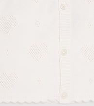 Load image into Gallery viewer, White Pointelle Heart Cardigan

