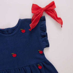 Embroidered Apples Adaline Ruffle Dress