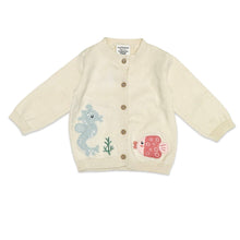 Load image into Gallery viewer, Ocean Friends Jacquard Knit Baby Cardigan Sweater (Organic)
