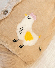 Load image into Gallery viewer, Chicken Little Embroidered Sweater Baby Cardigan (Organic)
