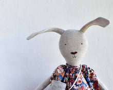 Load image into Gallery viewer, Ruthie the Rabbit – Heirloom Wool Doll in Liberty Floral
