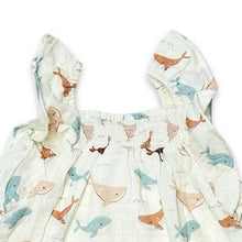Load image into Gallery viewer, Whales Ruffle &amp; Smocked Baby Dress (Organic Muslin)
