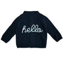 Load image into Gallery viewer, HELLO Wordy Chunky Knit Baby Cardigan Sweater
