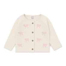 Load image into Gallery viewer, Baby Cardigan Sweater with Pink Bows
