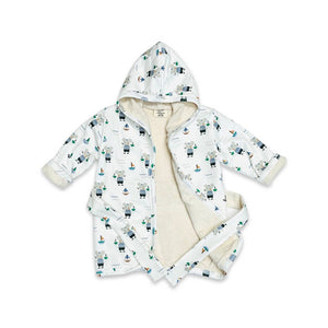 Mouse Sailor Hooded Baby Bathrobe (Organic Cotton)