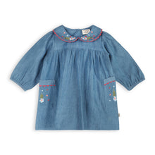 Load image into Gallery viewer, Ida Floral Embroidered Denim Baby Dress &amp; Bloomer
