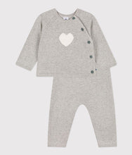 Load image into Gallery viewer, Baby Gray Heart Sweater and Pants Set
