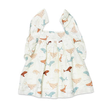 Load image into Gallery viewer, Whales Ruffle &amp; Smocked Baby Dress (Organic Muslin)
