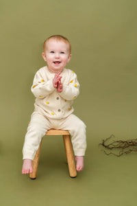 Lemon Embroidered Sweater Knit Baby Cardigan (Organic Cotton)
