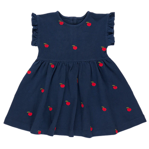 Embroidered Apples Adaline Ruffle Dress