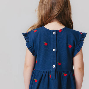 Embroidered Apples Adaline Ruffle Dress