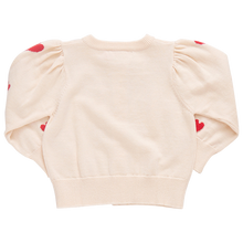 Load image into Gallery viewer, Cream and Red Hearts Constance Sweater
