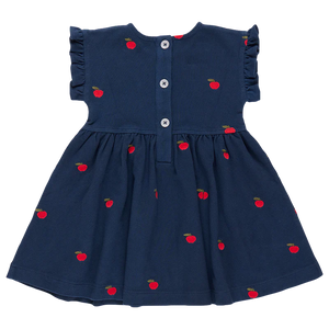 Embroidered Apples Adaline Ruffle Dress