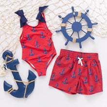 Load image into Gallery viewer, Nautical Anchors Swim Trunks
