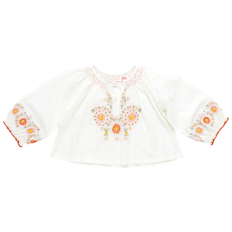 Ava Pink Embroidered Top