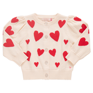 Cream and Red Hearts Constance Sweater