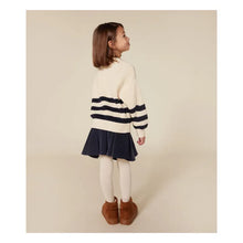 Load image into Gallery viewer, Navy Striped Sweater with Shoulder Buttons
