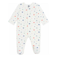 Load image into Gallery viewer, Multi Heart Velour Front-Snap Footie
