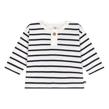 Load image into Gallery viewer, Baby Long Sleeve Striped Tee with button
