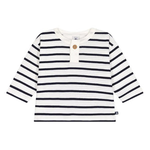 Baby Long Sleeve Striped Tee with button