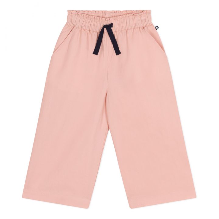 Pink Wide Leg Twill Pants