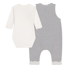 Load image into Gallery viewer, Baby Stripe Overall Set with Bodysuit
