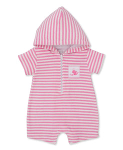Whale Wonder Terry Romper - Pink