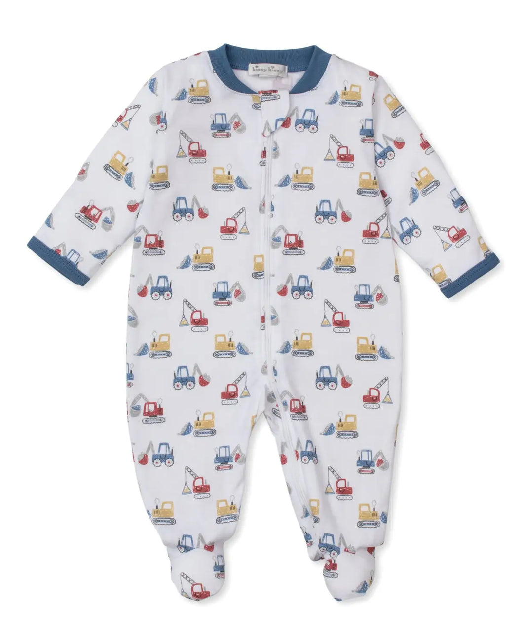 Construction Diggers Zip Footie