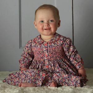 Baby Floral Smocked Button-Front Dress