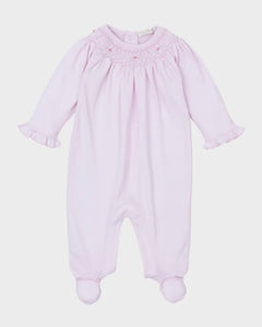 Pink Hand-Smocked Bishop Footie