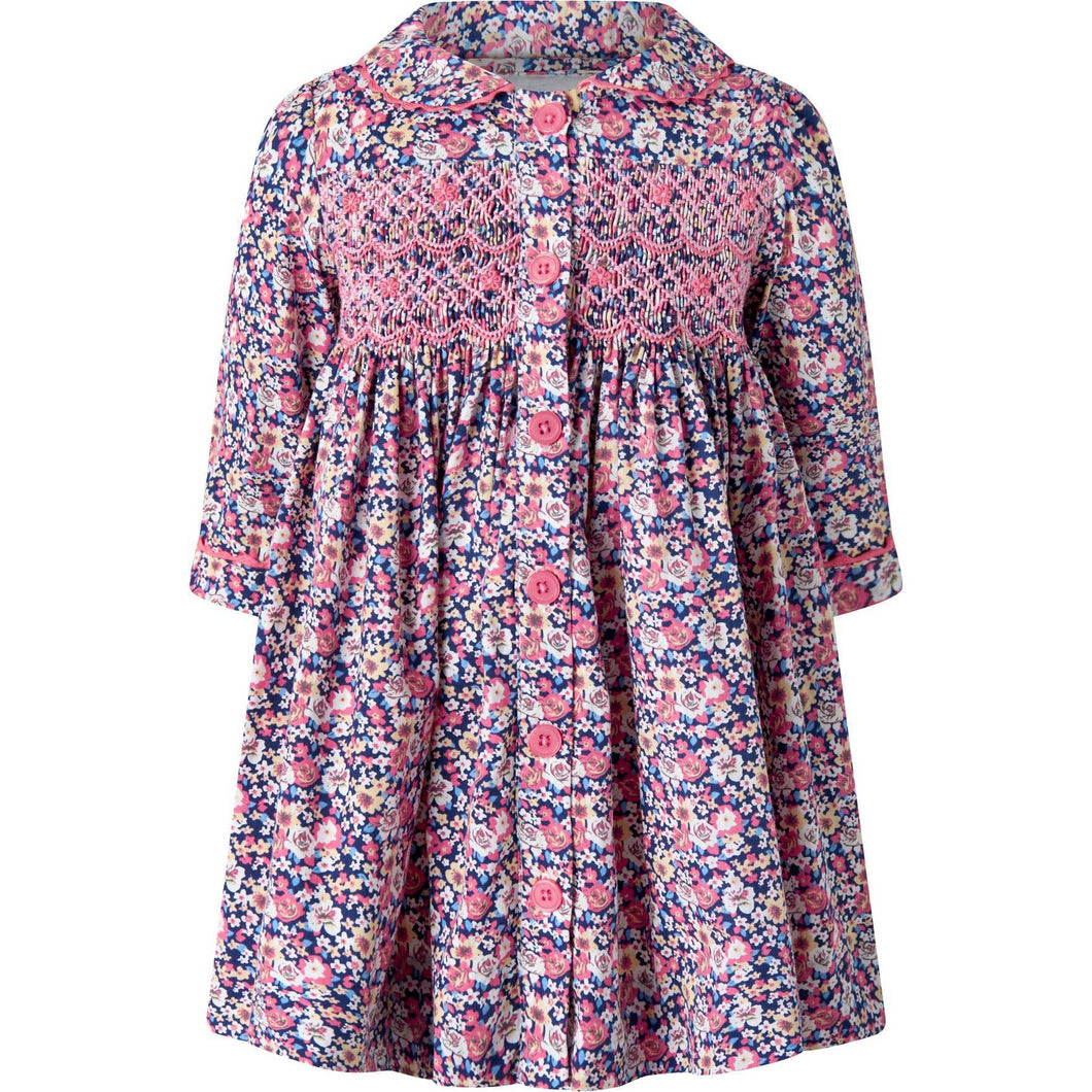 Baby Floral Smocked Button-Front Dress