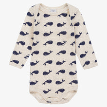 Load image into Gallery viewer, 3-Pack Whale Print Long Sleeve Onesies
