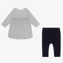 Load image into Gallery viewer, Baby Long Sleeve Striped Dress with Leggings
