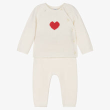 Load image into Gallery viewer, Baby White Heart Sweater and Pants Set
