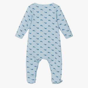 Whale Print Footie with Attached Onesie