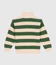 Load image into Gallery viewer, Striped Green Quarter-Zip Sweater
