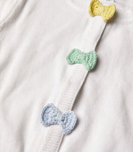 Baby Cardigan with Crochet Bows