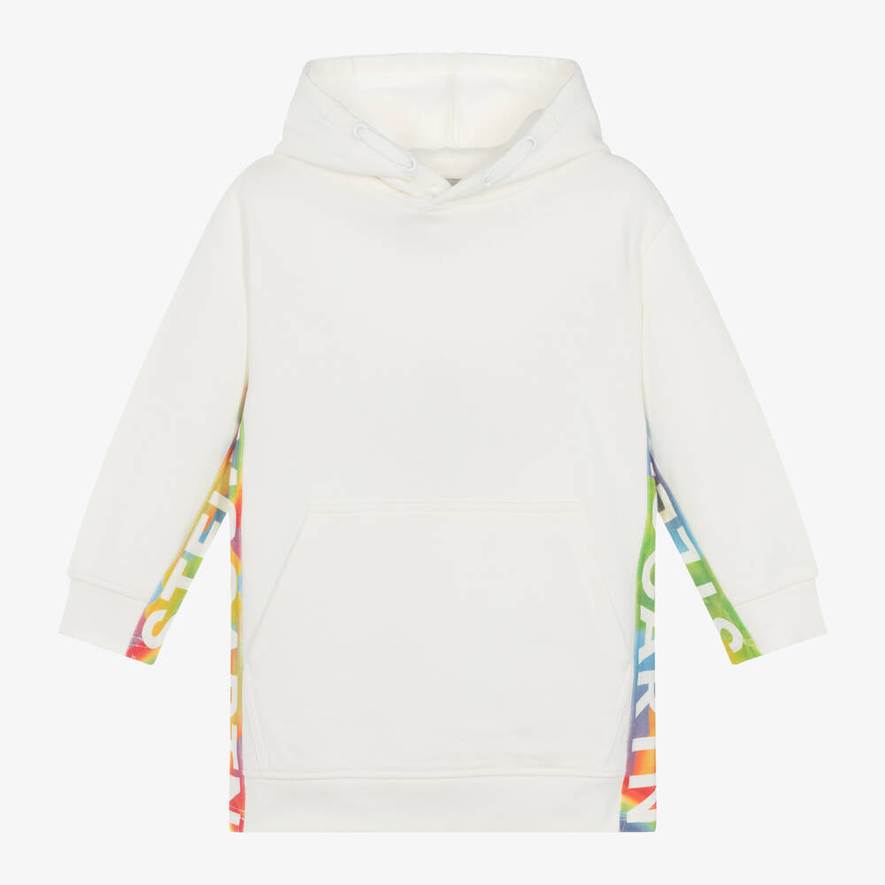 Hooded Fleece Dress with Rainbow Stella Tape