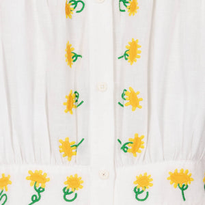Linen Embroidered Sunflowers Dress