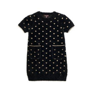 Olar Fancy Yarn Dress- Black