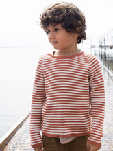 Load image into Gallery viewer, Stripe Cotton Sweater - Spice and Off White
