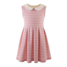 Load image into Gallery viewer, Baby Breton Stripe Jersey Dress- Pink
