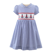 Load image into Gallery viewer, Anchor Smocked Dress
