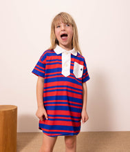 Load image into Gallery viewer, Short Sleeve Collared Striped Dress
