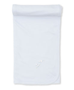 Lovely Lambs Embroidered Blanket - Blue