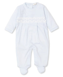 Hand Smocked Footie - Blue
