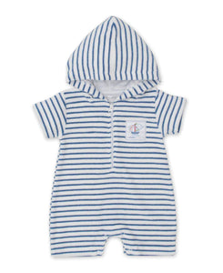 Boats at Sea Hooded Terry Romper