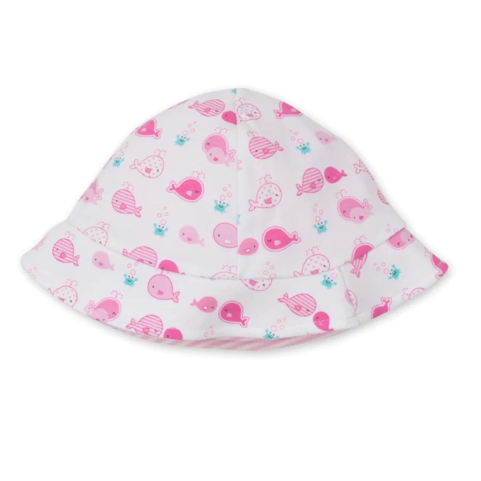 Whale Watch Reversible Sunhat- Pink