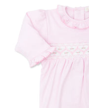 Load image into Gallery viewer, Rosebud Hand Smocked Pink Footie
