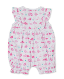 Whale Watch Short Playsuit- Pink